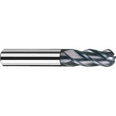 Fraisa - 1/8" Diam, 1/2" LOC, 4 Flute Solid Carbide Ball End Mill - USA Tool & Supply