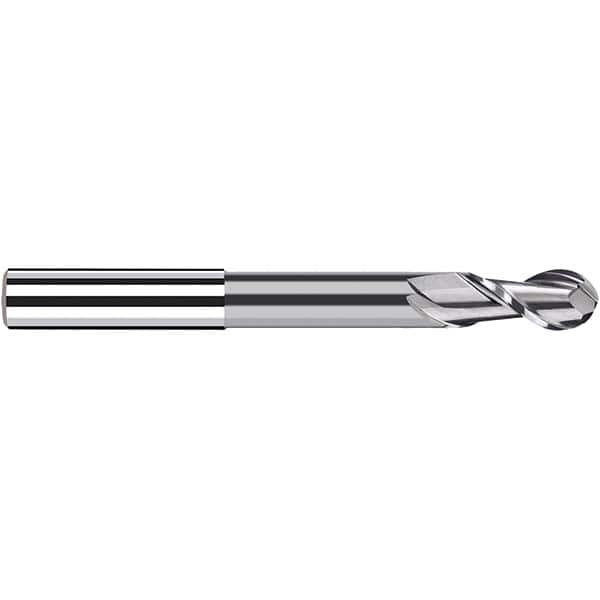 Fraisa - 12mm Diam, 24mm LOC, 2 Flute Solid Carbide Ball End Mill - USA Tool & Supply