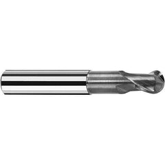 Fraisa - 10mm Diam, 11mm LOC, 2 Flute Solid Carbide Ball End Mill - USA Tool & Supply