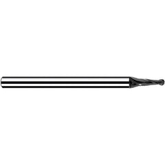 Fraisa - 0.3mm Diam, 1mm LOC, 2 Flute Solid Carbide Ball End Mill - USA Tool & Supply