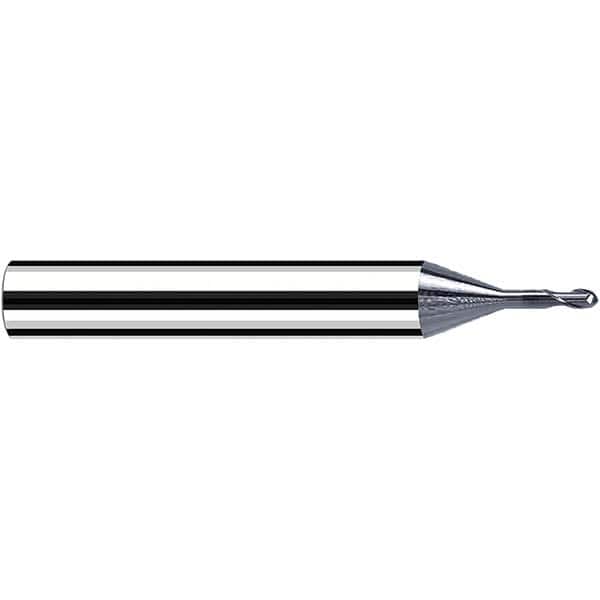Fraisa - 0.4mm Diam, 0.4mm LOC, 2 Flute Solid Carbide Ball End Mill - USA Tool & Supply