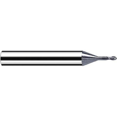 Fraisa - 0.5mm Diam, 0.5mm LOC, 2 Flute Solid Carbide Ball End Mill - USA Tool & Supply