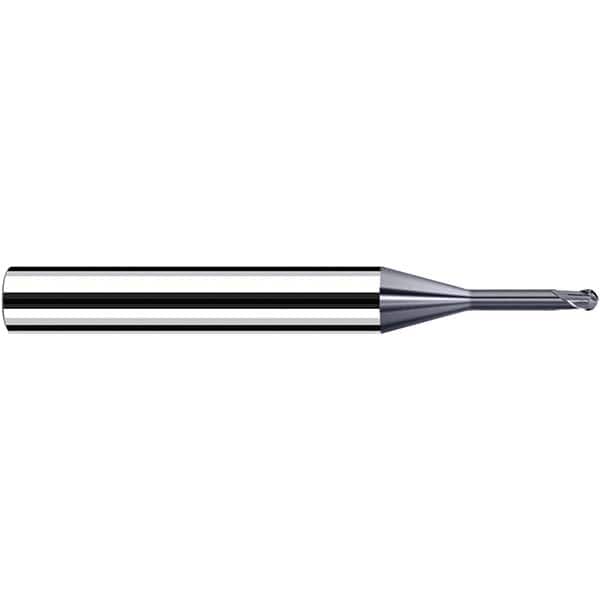 Fraisa - 0.4mm Diam, 3.6mm LOC, 2 Flute Solid Carbide Ball End Mill - USA Tool & Supply