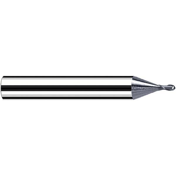 Fraisa - 0.5mm Diam, 0.5mm LOC, 2 Flute Solid Carbide Ball End Mill - USA Tool & Supply
