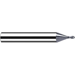 Fraisa - 0.3mm Diam, 0.3mm LOC, 2 Flute Solid Carbide Ball End Mill - USA Tool & Supply