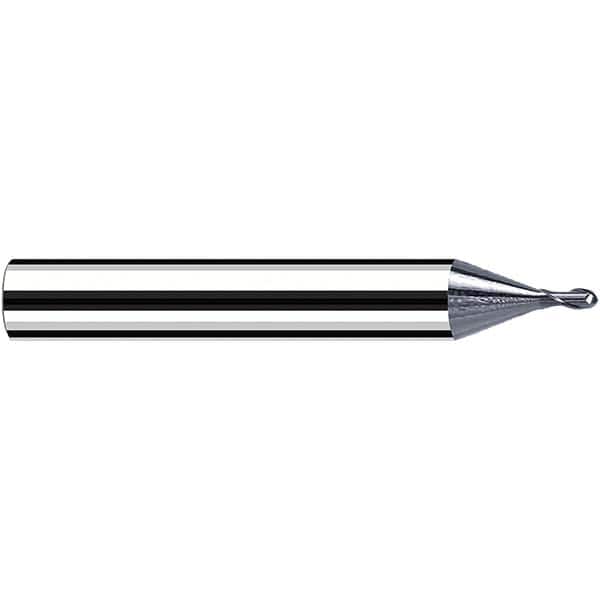Fraisa - 0.2mm Diam, 0.2mm LOC, 2 Flute Solid Carbide Ball End Mill - USA Tool & Supply