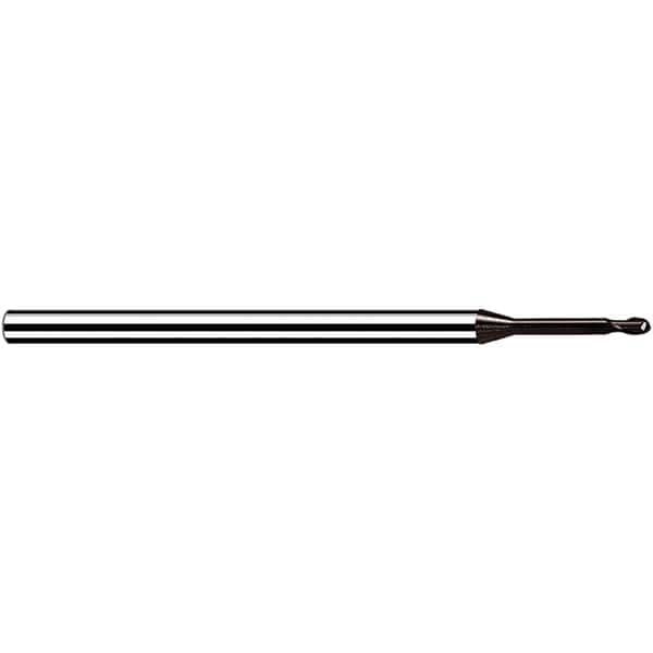 Fraisa - 0.6mm Diam, 0.72mm LOC, 2 Flute Solid Carbide Ball End Mill - USA Tool & Supply