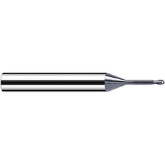 Fraisa - 0.4mm Diam, 0.4mm LOC, 2 Flute Solid Carbide Ball End Mill - USA Tool & Supply