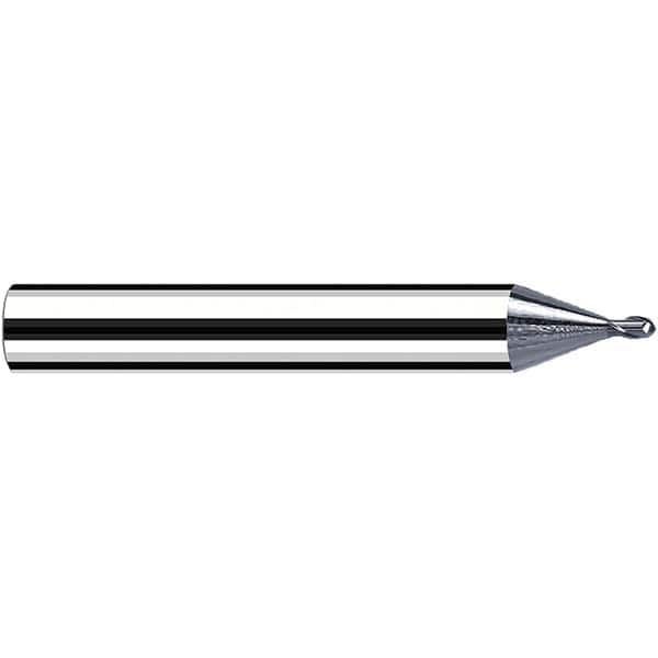 Fraisa - 0.1mm Diam, 0.1mm LOC, 2 Flute Solid Carbide Ball End Mill - USA Tool & Supply