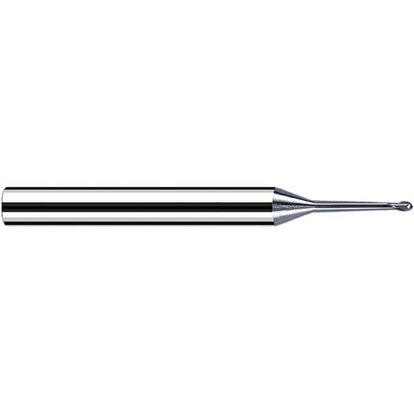 Fraisa - 0.6mm Diam, 0.5mm LOC, 2 Flute Solid Carbide Ball End Mill - USA Tool & Supply