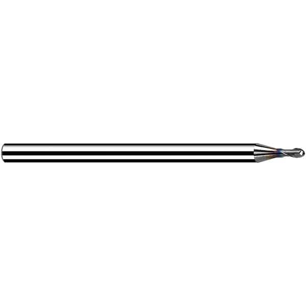 Fraisa - 1.2mm Diam, 1.44mm LOC, 2 Flute Solid Carbide Ball End Mill - USA Tool & Supply