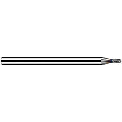 Fraisa - 0.2mm Diam, 0.24mm LOC, 2 Flute Solid Carbide Ball End Mill - USA Tool & Supply