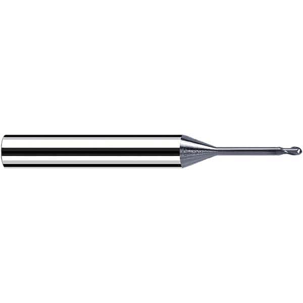 Fraisa - 0.3mm Diam, 0.3mm LOC, 2 Flute Solid Carbide Ball End Mill - USA Tool & Supply