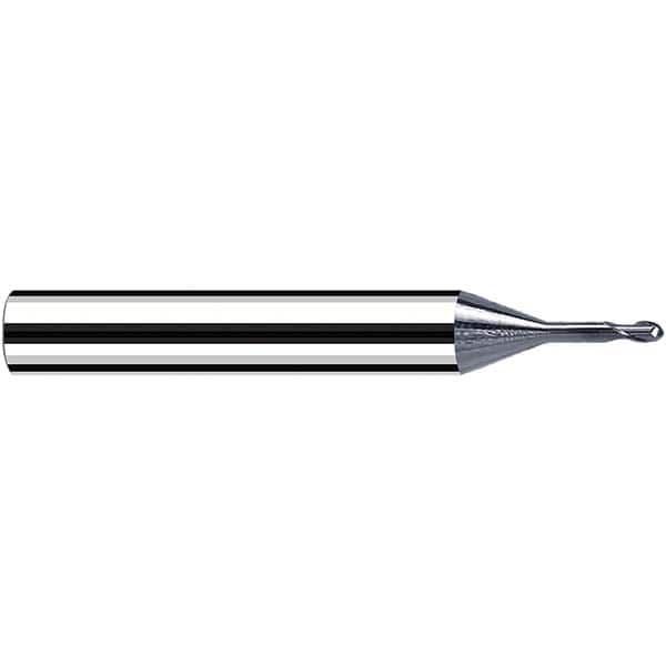 Fraisa - 1.5mm Diam, 1.5mm LOC, 2 Flute Solid Carbide Ball End Mill - USA Tool & Supply