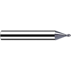 Fraisa - 0.3mm Diam, 0.3mm LOC, 2 Flute Solid Carbide Ball End Mill - USA Tool & Supply