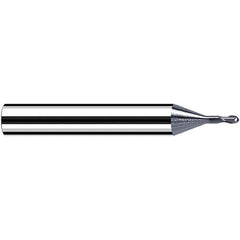 Fraisa - 1mm Diam, 1mm LOC, 2 Flute Solid Carbide Ball End Mill - USA Tool & Supply