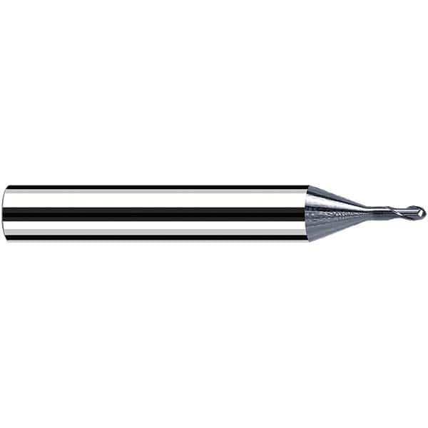 Fraisa - 0.2mm Diam, 0.2mm LOC, 2 Flute Solid Carbide Ball End Mill - USA Tool & Supply