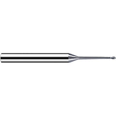 Fraisa - 0.5mm Diam, 0.4mm LOC, 2 Flute Solid Carbide Ball End Mill - USA Tool & Supply