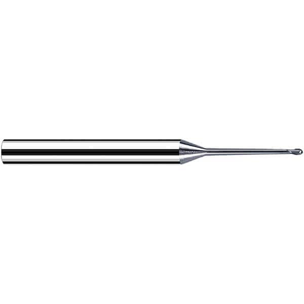 Fraisa - 0.8mm Diam, 0.65mm LOC, 2 Flute Solid Carbide Ball End Mill - USA Tool & Supply