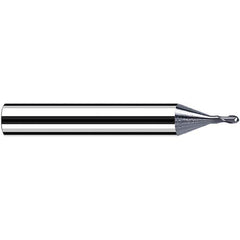 Fraisa - 2mm Diam, 2mm LOC, 2 Flute Solid Carbide Ball End Mill - USA Tool & Supply
