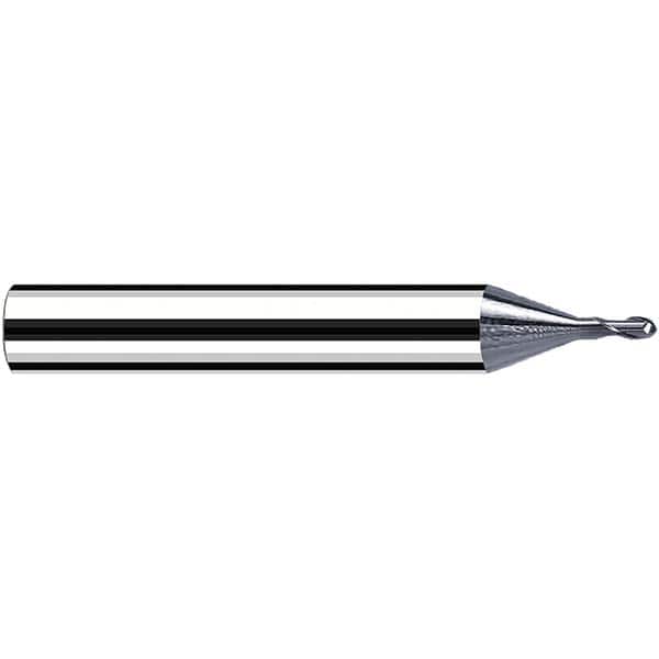 Fraisa - 0.5mm Diam, 0.5mm LOC, 2 Flute Solid Carbide Ball End Mill - USA Tool & Supply