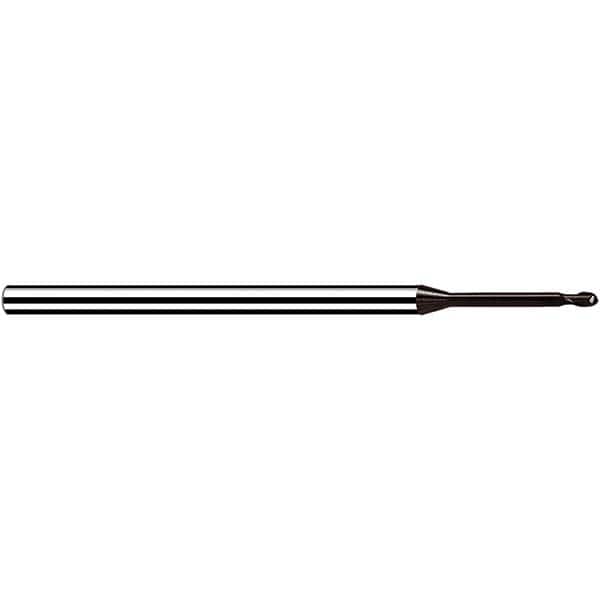Fraisa - 0.6mm Diam, 0.72mm LOC, 2 Flute Solid Carbide Ball End Mill - USA Tool & Supply