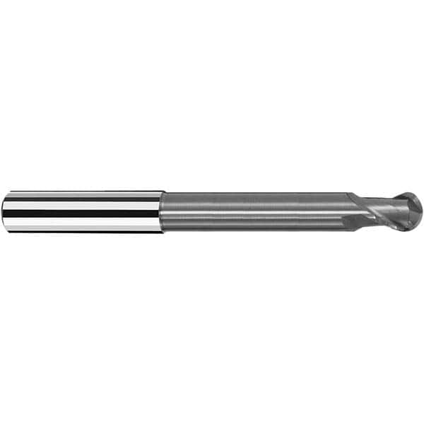 Fraisa - 10mm Diam, 11mm LOC, 2 Flute Solid Carbide Ball End Mill - USA Tool & Supply