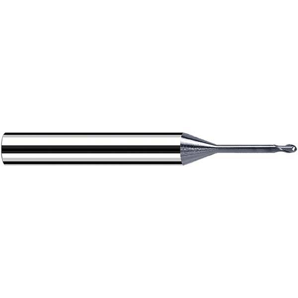 Fraisa - 1mm Diam, 1mm LOC, 2 Flute Solid Carbide Ball End Mill - USA Tool & Supply