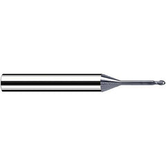 Fraisa - 1mm Diam, 1mm LOC, 2 Flute Solid Carbide Ball End Mill - USA Tool & Supply