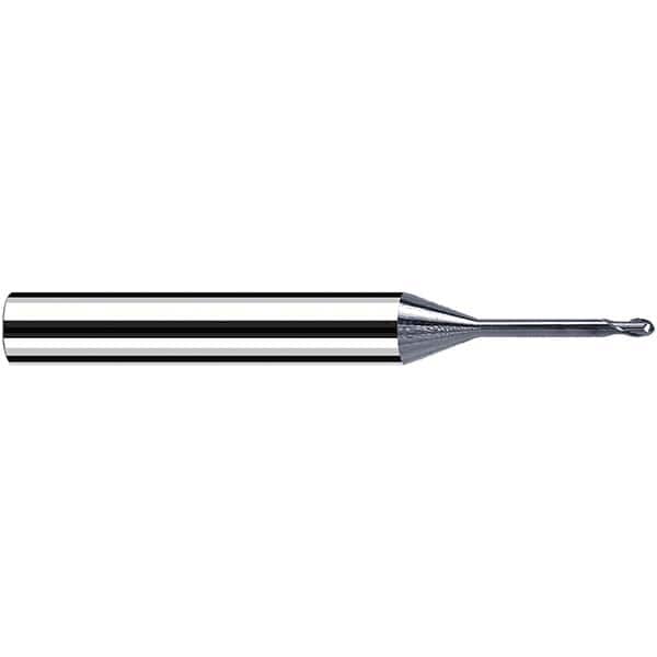 Fraisa - 0.4mm Diam, 0.4mm LOC, 2 Flute Solid Carbide Ball End Mill - USA Tool & Supply