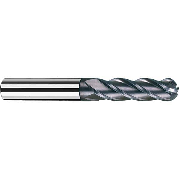 Fraisa - 1/16" Diam, 1/2" LOC, 4 Flute Solid Carbide Ball End Mill - USA Tool & Supply