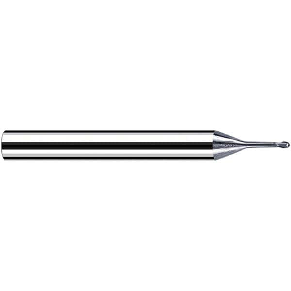Fraisa - 1mm Diam, 0.8mm LOC, 2 Flute Solid Carbide Ball End Mill - USA Tool & Supply
