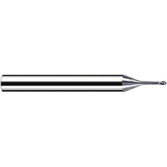 Fraisa - 0.6mm Diam, 0.5mm LOC, 2 Flute Solid Carbide Ball End Mill - USA Tool & Supply