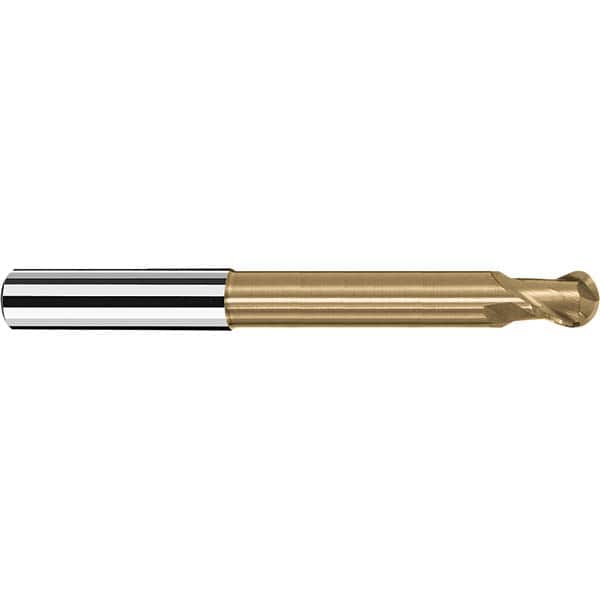 Fraisa - 1/8" Diam, 1/8" LOC, 2 Flute Solid Carbide Ball End Mill - USA Tool & Supply