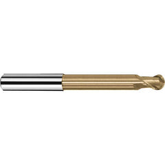 Fraisa - 1/16" Diam, 1/16" LOC, 2 Flute Solid Carbide Ball End Mill - USA Tool & Supply