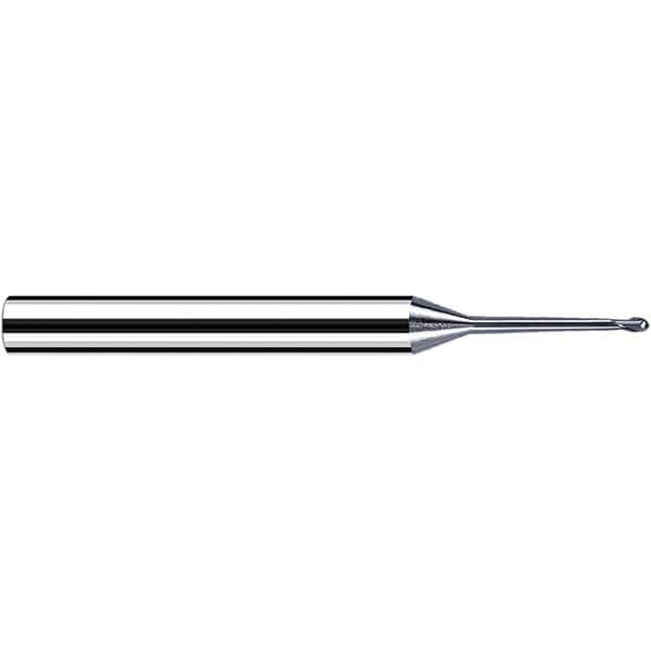 Fraisa - 1.2mm Diam, 1mm LOC, 2 Flute Solid Carbide Ball End Mill - USA Tool & Supply