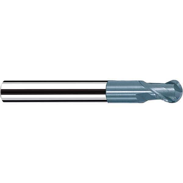 Fraisa - 1/8" Diam, 1/8" LOC, 2 Flute Solid Carbide Ball End Mill - USA Tool & Supply