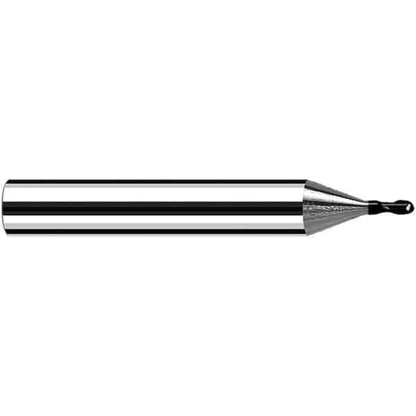 Fraisa - 4mm Diam, 4mm LOC, 2 Flute Solid Carbide Ball End Mill - USA Tool & Supply