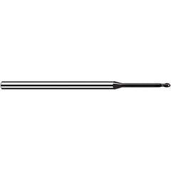 Fraisa - 1.2mm Diam, 1.44mm LOC, 2 Flute Solid Carbide Ball End Mill - USA Tool & Supply