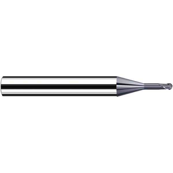 Fraisa - 0.4mm Diam, 3.6mm LOC, 2 Flute Solid Carbide Ball End Mill - USA Tool & Supply