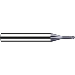 Fraisa - 0.4mm Diam, 3.6mm LOC, 2 Flute Solid Carbide Ball End Mill - USA Tool & Supply