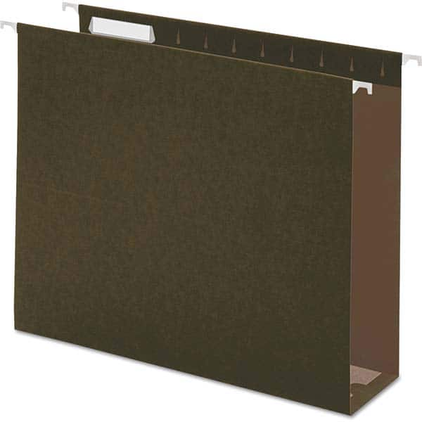 UNIVERSAL - File Folders, Expansion Folders & Hanging Files Folder/File Type: Hanging File Folders with Box Bottom Color: Green - USA Tool & Supply