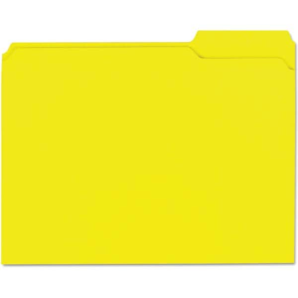 UNIVERSAL - File Folders, Expansion Folders & Hanging Files Folder/File Type: File Folders with Top Tab Color: Yellow - USA Tool & Supply