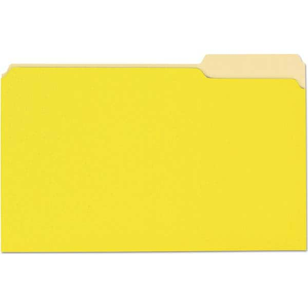 UNIVERSAL - File Folders, Expansion Folders & Hanging Files Folder/File Type: File Folders with Top Tab Color: Light Yellow - USA Tool & Supply