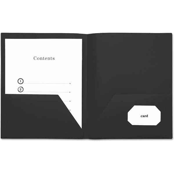 UNIVERSAL - File Folders, Expansion Folders & Hanging Files Folder/File Type: Pocket Folders Color: Black - USA Tool & Supply