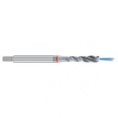 M6x1.0 6H 3-Flute Cobalt Red Ring Semi-Bottoming 40 degree Spiral Flute Tap-Bright - USA Tool & Supply