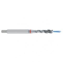 M6x1.0 6H 3-Flute Cobalt Red Ring Semi-Bottoming 40 degree Spiral Flute Tap-Bright - USA Tool & Supply