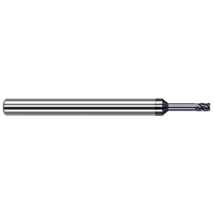 Corner Radius End Mill: 0.078″ Dia, 0.117″ LOC, 0.01″ Radius, 5 Flutes, Solid Carbide 2-1/2″ OAL, 1″ Shank Dia, Helix, AlTiN Nano Coated, Corner Radius End, Centercutting