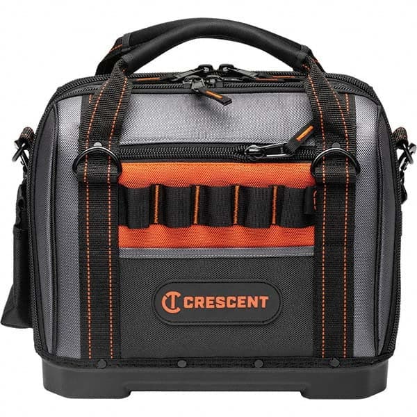 Crescent - 32 Pocket, Polyester, Black/Orange Closed Top Tool Bag - USA Tool & Supply