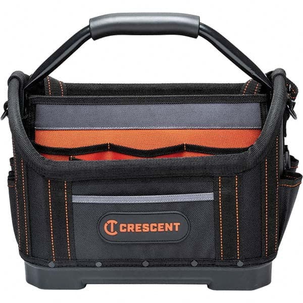 Crescent - 25 Pocket, Polyester, Black/Orange Open Top Tool Bag - USA Tool & Supply